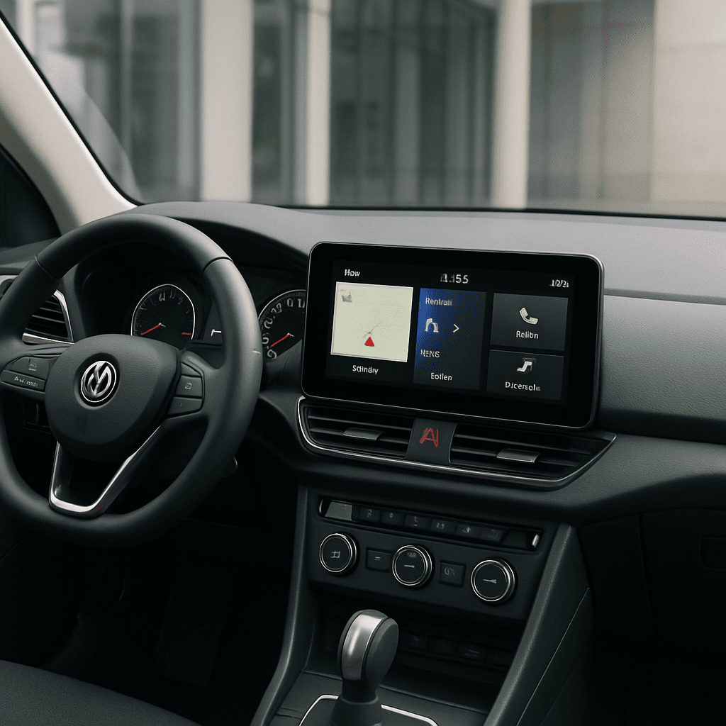 Blick in den modernen Innenraum mit Fokus auf das 10,25 Zoll Infotainment-Display