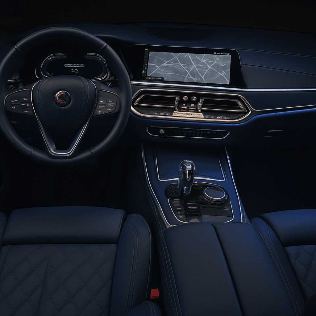 Luxuriöser Innenraum des Alpina XB7 mit feinstem Lavalina-Leder und Ambientebeleuchtung
